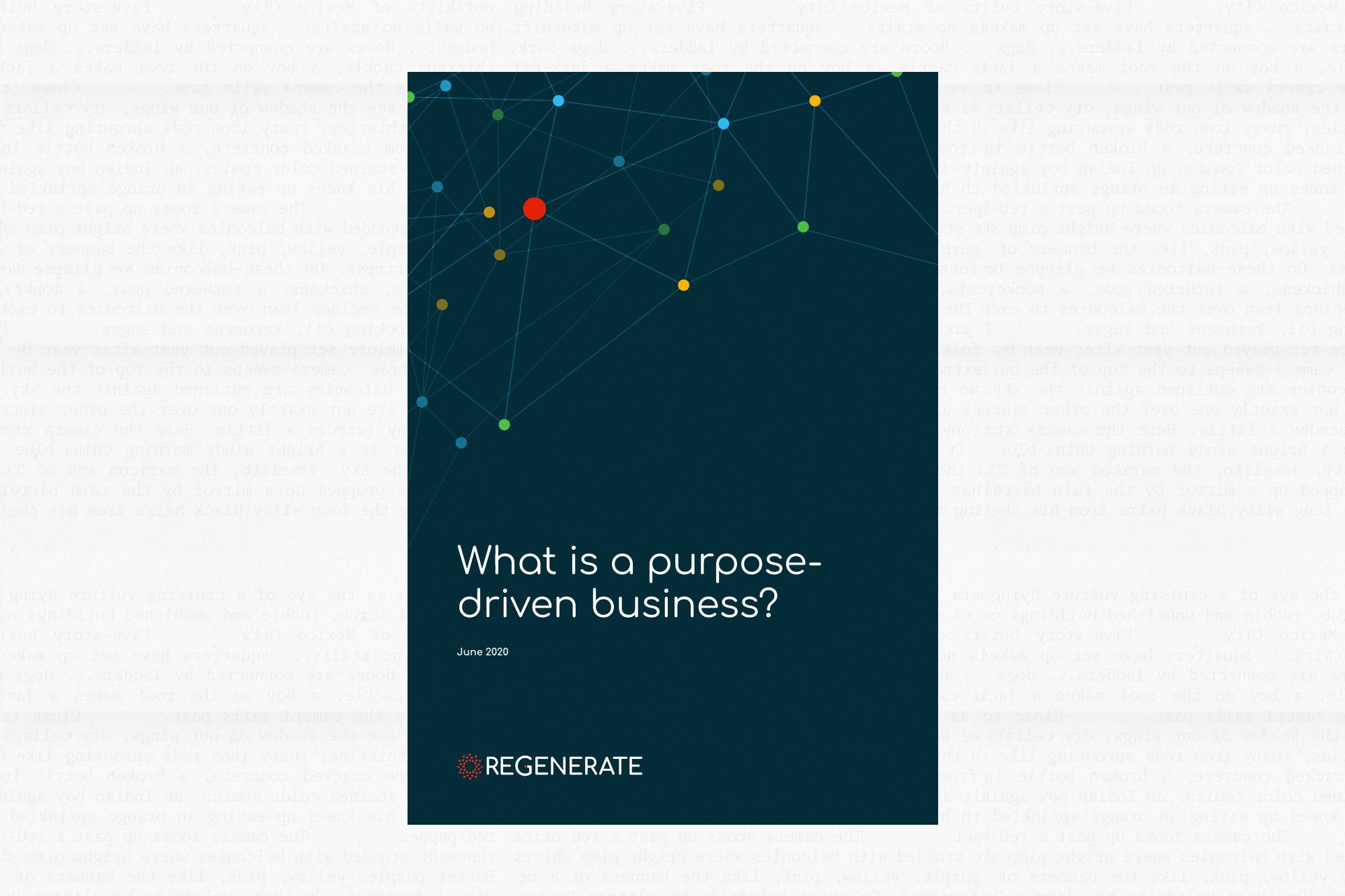 Report cover with the title 'What is a purpose-driven business?'